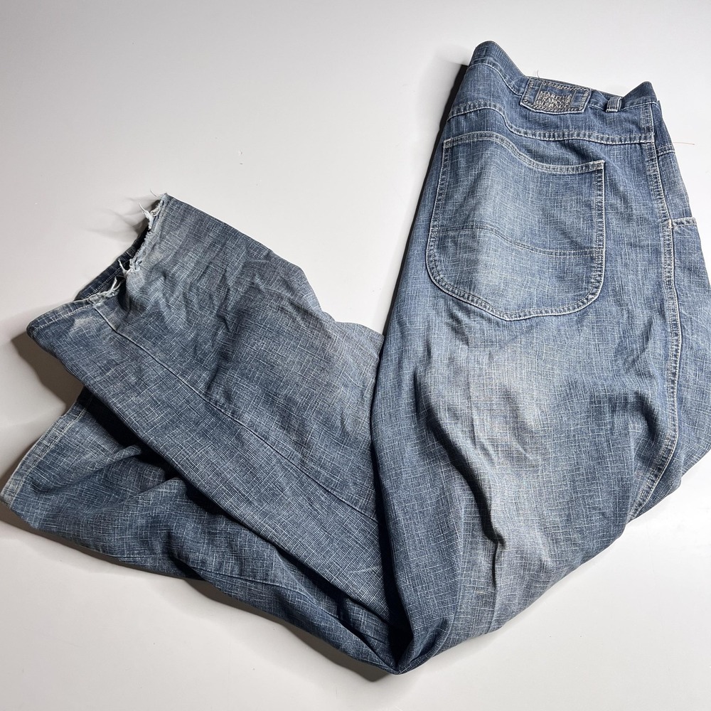 Marithe Francois Girbaud Jeans Mens 43x31 Blue Relaxed Straight Distressed Denim